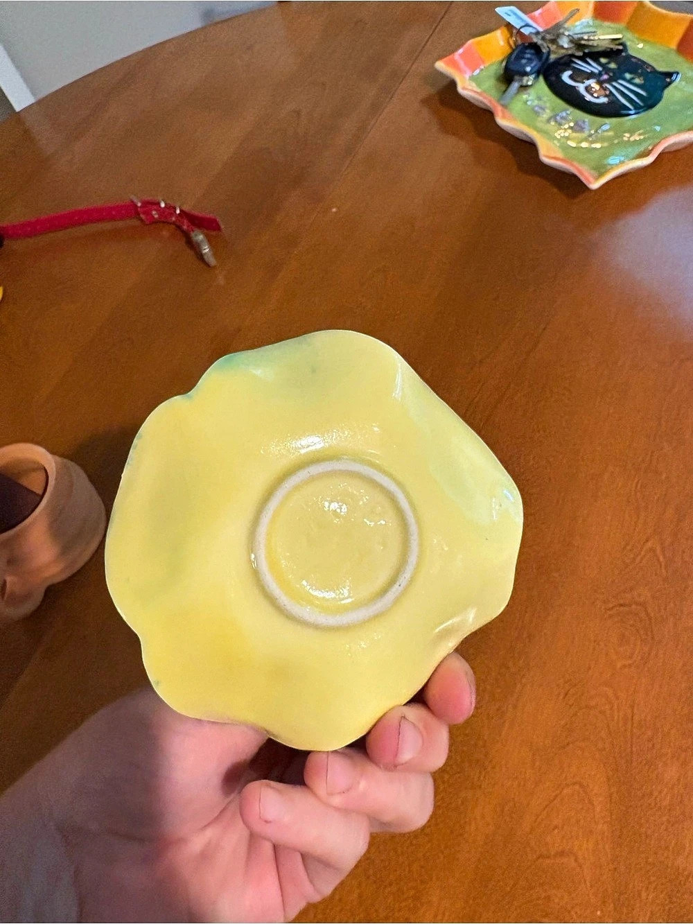 Green & Yellow Ceramic Cup and Saucer - Picture 6 of 6